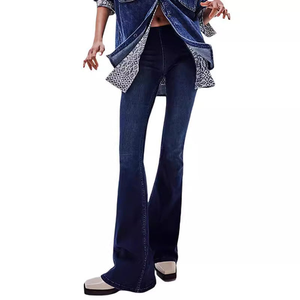 Mid waist flared jeans for women and women